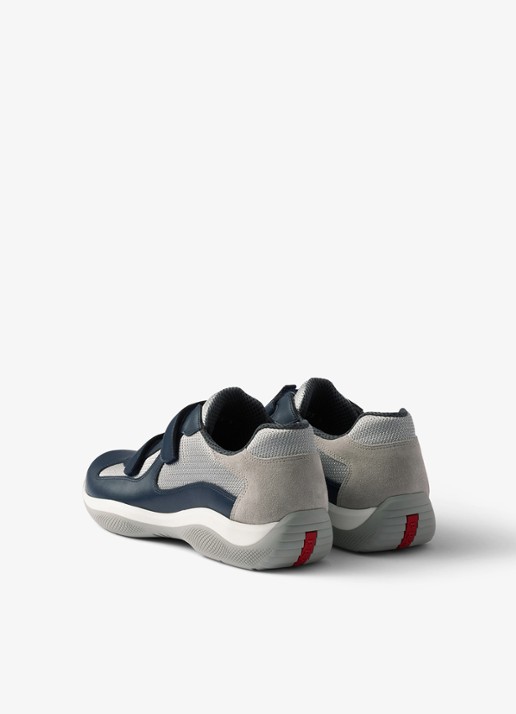 Prada America's Cup Original sneaker met leren details - achterkant 3 donkerblauw