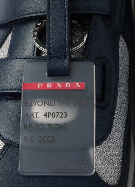 Prada America's Cup Original sneaker met leren details - detail 6 donkerblauw