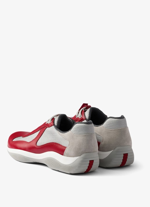 Prada America's Cup Original sneaker met leren details - achterkant 3 rood