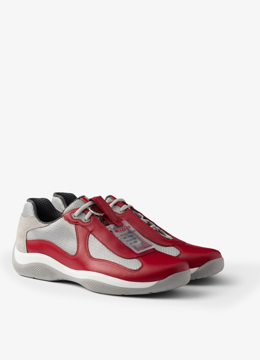 Prada America's Cup Original sneaker met leren details - voorkant 5 rood