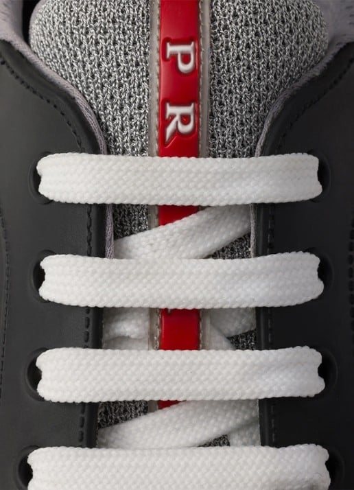 Prada America's Cup sneaker met mesh details - detail 6 zwart