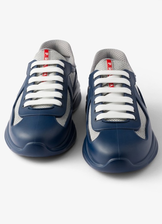 Prada America's Cup sneaker met mesh details - detail 4 donkerblauw