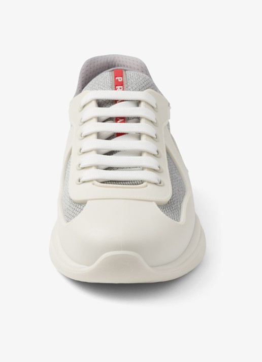 Prada America's Cup sneaker met mesh details - detail 4 wit
