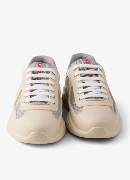 Prada America's Cup sneaker met mesh details - detail 2 creme