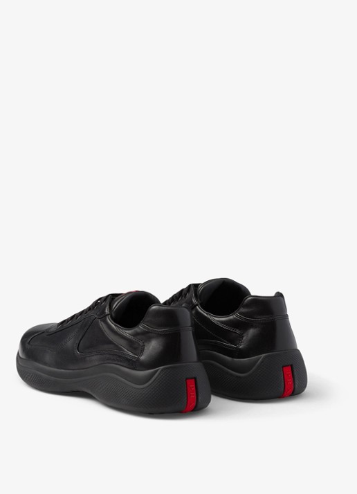 Prada America's Cup sneaker van lamsleer - achterkant 6 zwart