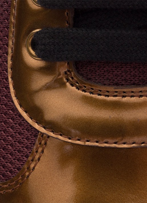 Prada America's Cup sneaker van mesh met metallic finish - detail 6 goud