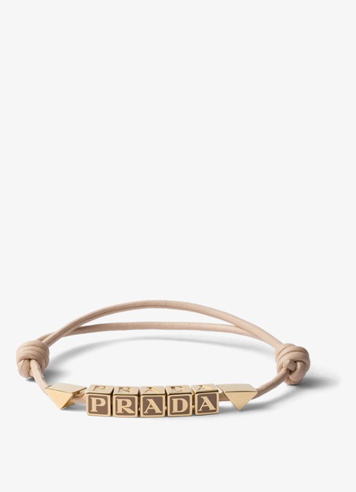 Prada Armband van leer met logo