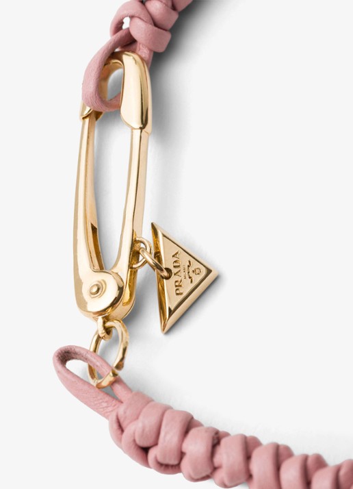 Prada Armband van leer - detail oudroze
