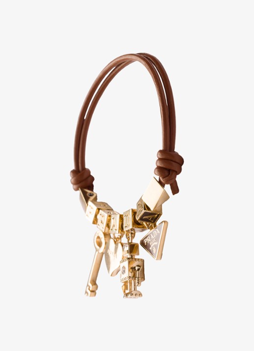 Prada Armband van leer - voorkant 2 bruin
