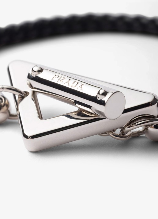 Prada Armband van leer - detail zwart
