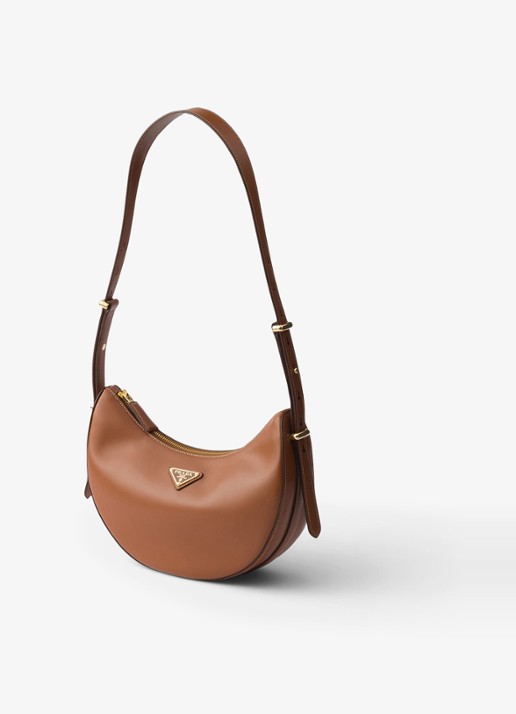 Prada Arqué Small schoudertas van kalfsleer - voorkant 6 bruin