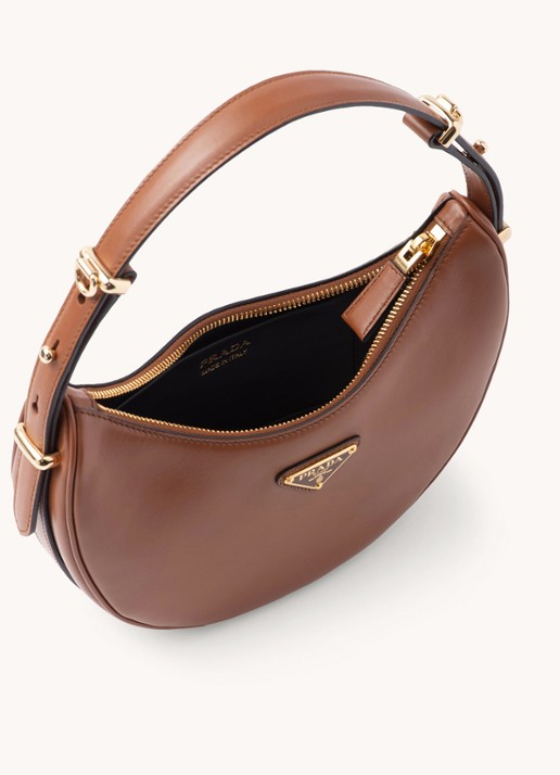Prada Arqué Small schoudertas van leer - detail 5 bruin