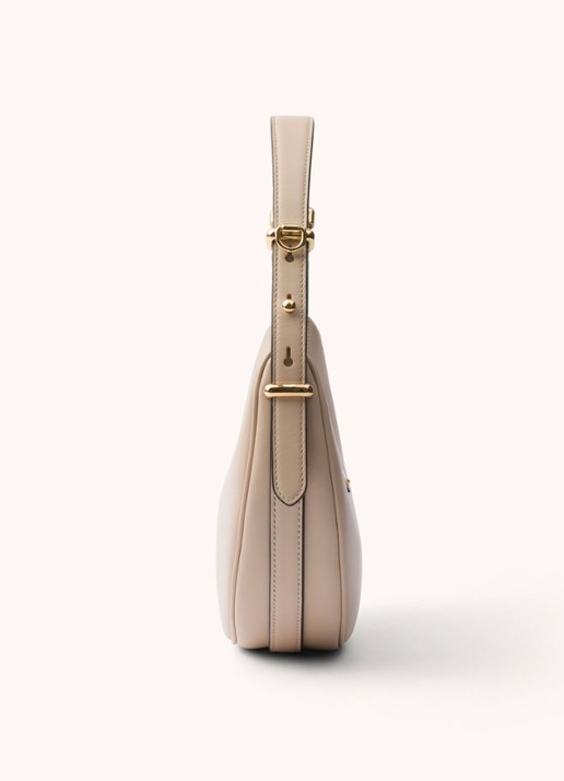Prada Arqué Small schoudertas van leer - detail 6 gebroken wit