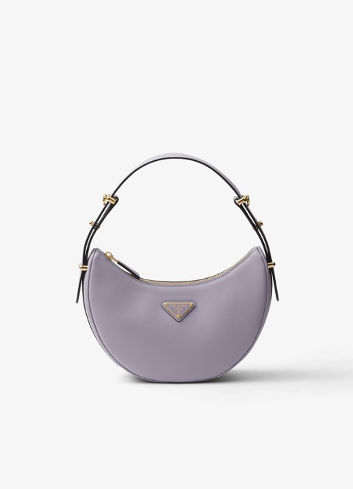 Prada Arqué Small schoudertas van leer - voorkant lila