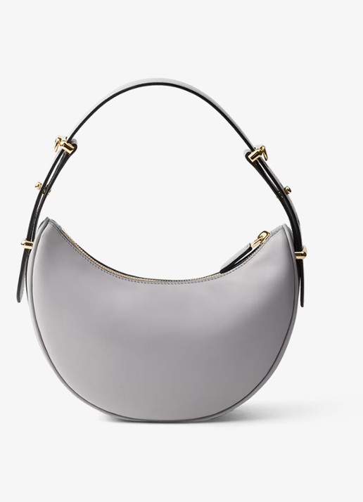 Prada Arqué Small schoudertas van leer - achterkant 6 grijs