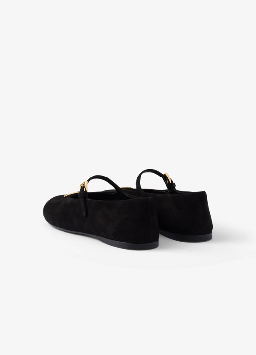 Prada Ballerina van geitensuède - achterkant 5 zwart