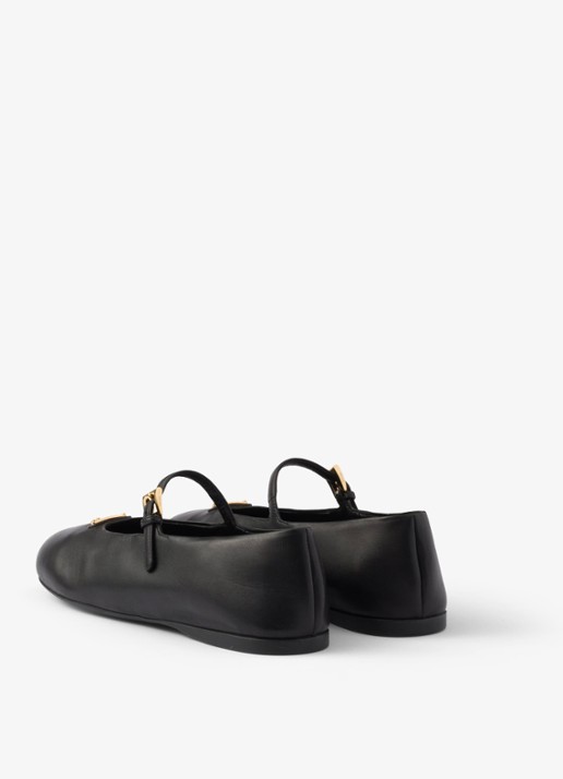 Prada Ballerina van leer - achterkant 5 zwart