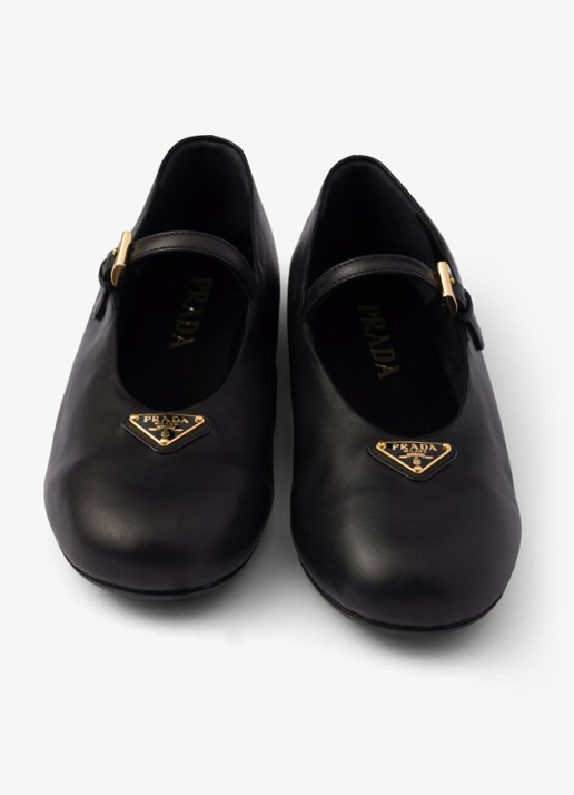 Prada Ballerina van leer - detail 4 zwart