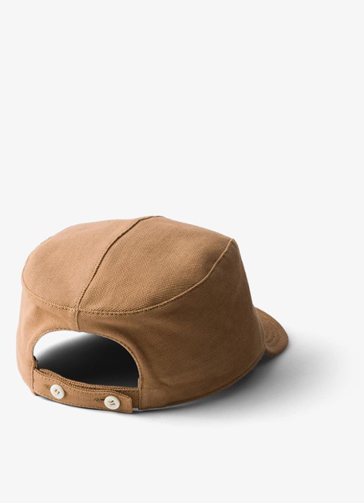 Prada Baseball pet met borduring - achterkant camel