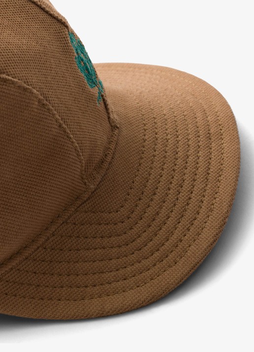 Prada Baseball pet met borduring - detail 3 camel