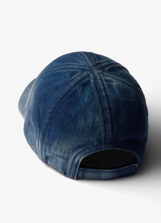 Prada Baseball pet van denim met verwassen afwerking - achterkant 3 indigo