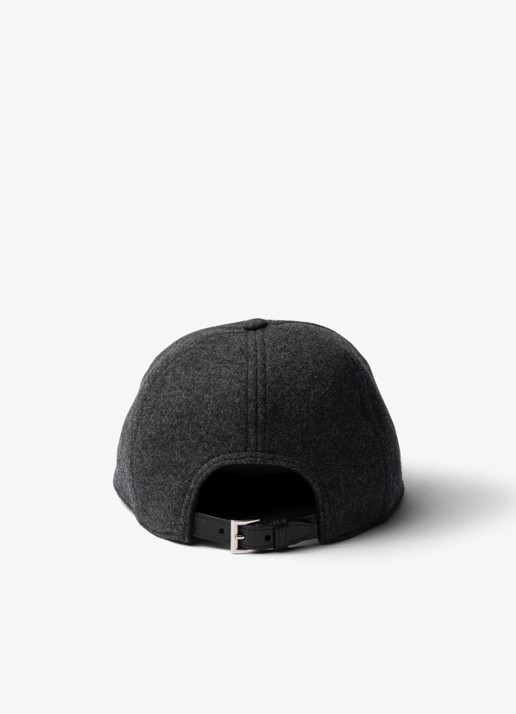 Prada Baseball pet van kasjmier - achterkant 3 donkergrijs