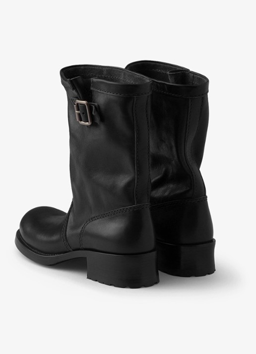 Prada Biker boot van kalfsleer - achterkant zwart