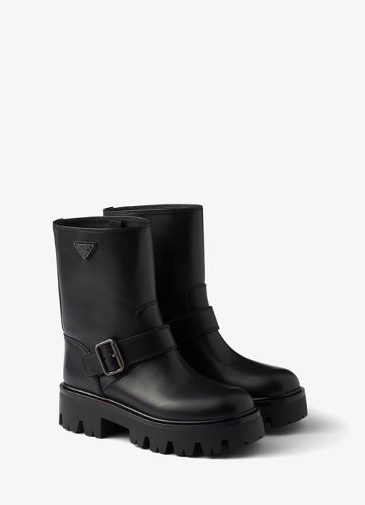 Prada Biker boot van leer - voorkant 5 zwart