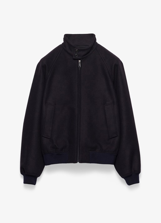 Prada Bomberjack in kasjmierblend - voorkant donkerblauw
