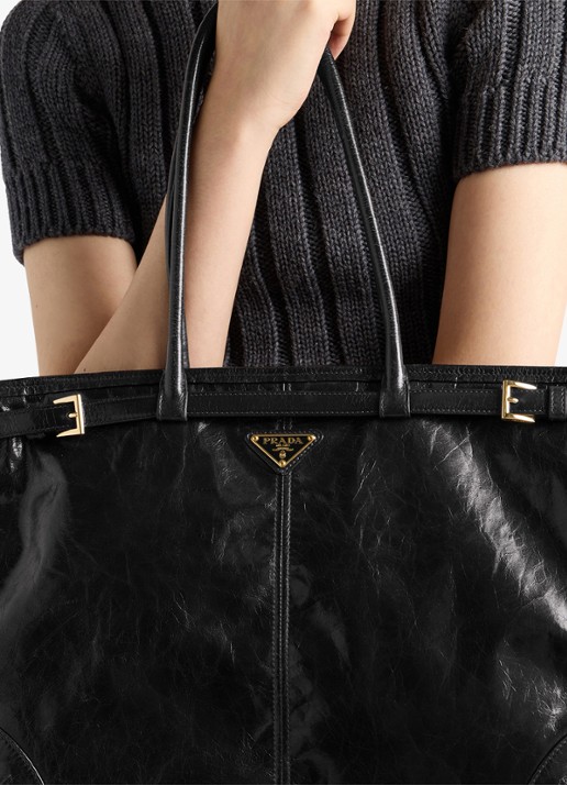 Prada Bonnie Extra-Large schoudertas van kalfsleer - detail 4 zwart