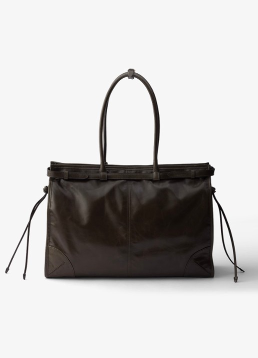 Prada Bonnie Extra-Large schoudertas van kalfsleer - achterkant 6 donkergroen