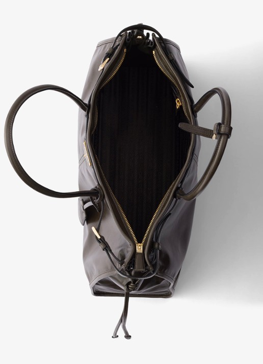 Prada Bonnie Extra-Large schoudertas van kalfsleer - detail donkergroen