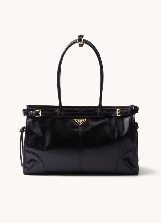 Prada Bonnie Large schoudertas van kalfsleer - voorkant 6 zwart
