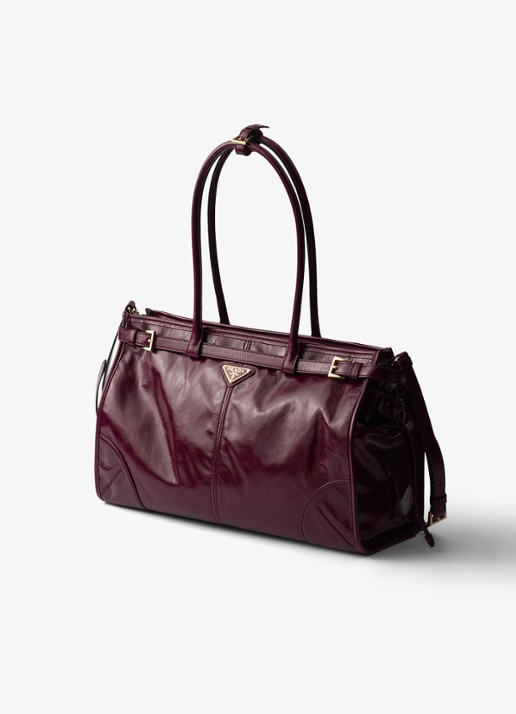 Prada Bonnie Large schoudertas van kalfsleer - voorkant 6 bordeauxrood