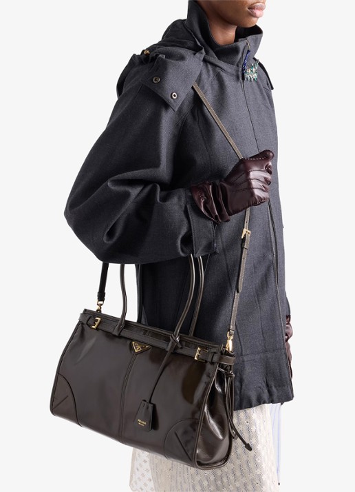 Prada Bonnie Large schoudertas van kalfsleer - voorkant 7 groen