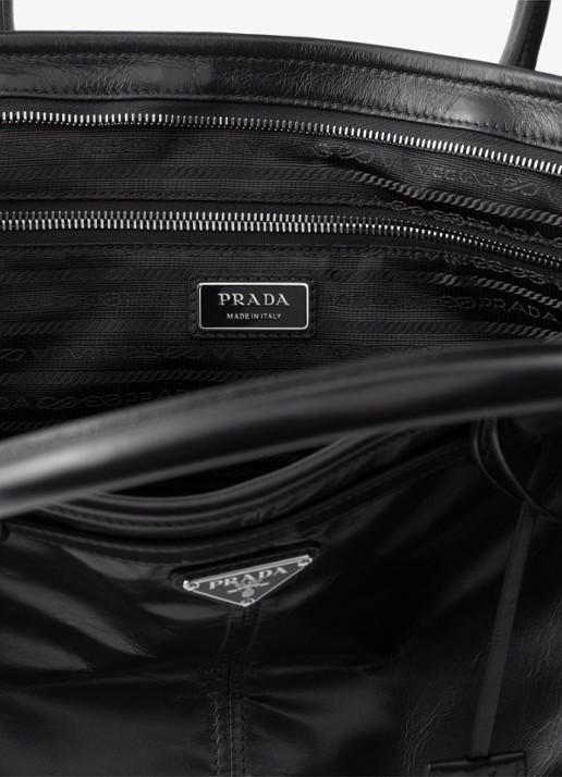 Prada Bonnie Large schoudertas van kalfsleer - detail 4 diepzwart