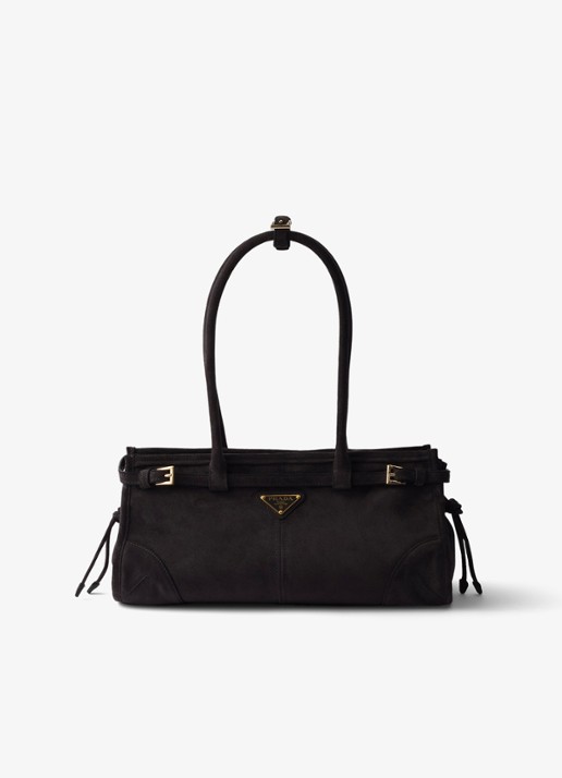 Prada Bonnie Medium handtas van kalfssuède - voorkant 5 taupe