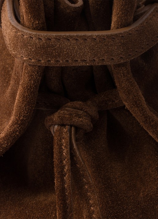 Prada Bonnie Medium handtas van kalfssuède - detail 7 donkerbruin