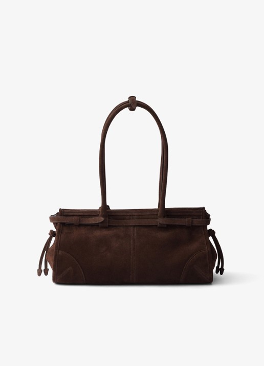 Prada Bonnie Medium handtas van kalfssuède - achterkant 6 naturel