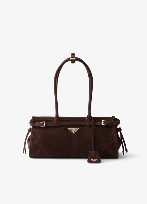 Prada Bonnie Medium handtas van kalfssuède