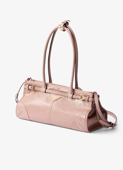 Prada Bonnie Medium schoudertas van kalfsleer - achterkant 7 oudroze