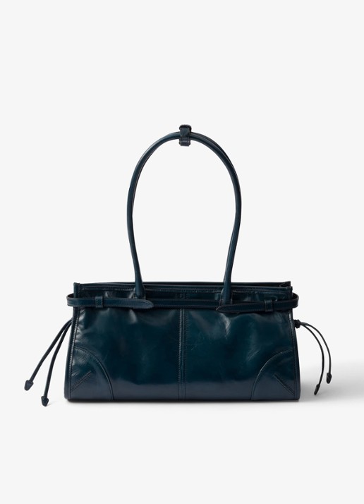 Prada Bonnie Medium schoudertas van kalfsleer - achterkant petrol