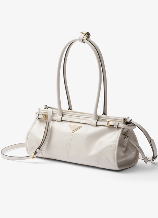 Prada Bonnie Medium schoudertas van kalfsleer - detail 4 wit