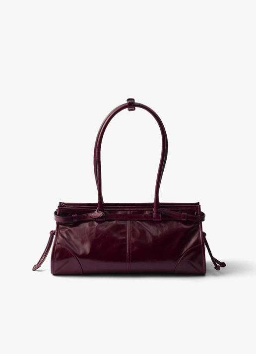 Prada Bonnie Medium schoudertas van kalfsleer - achterkant 4 bordeauxrood