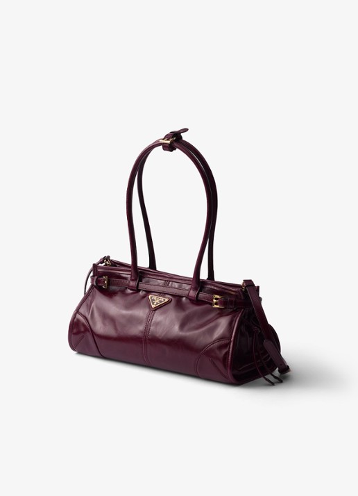 Prada Bonnie Medium schoudertas van kalfsleer - voorkant 6 bordeauxrood