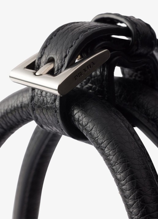 Prada Bonnie Medium schoudertas van kalfsleer - detail zwart