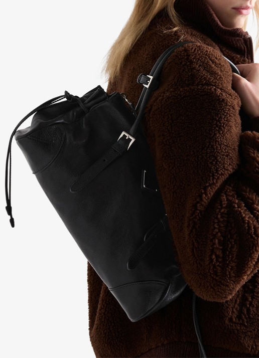 Prada Bonnie Medium schoudertas van kalfsleer - detail 3 zwart