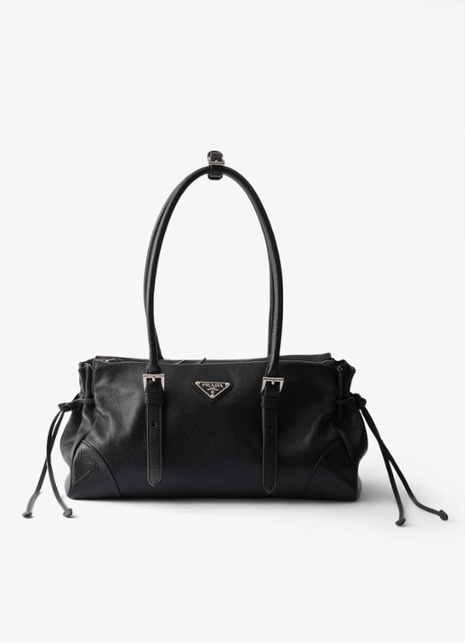 Prada Bonnie Medium schoudertas van kalfsleer - voorkant 6 zwart