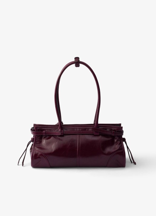 Prada Bonnie Medium schoudertas van kalfsleer - achterkant 5 donkerrood
