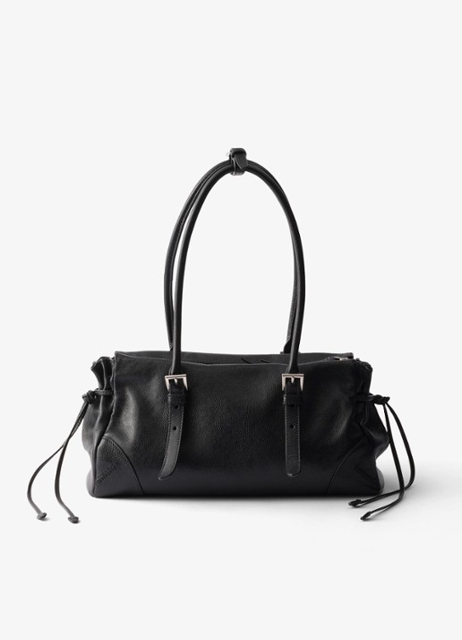 Prada Bonnie Medium schoudertas van kalfsleer - achterkant 7 zwart